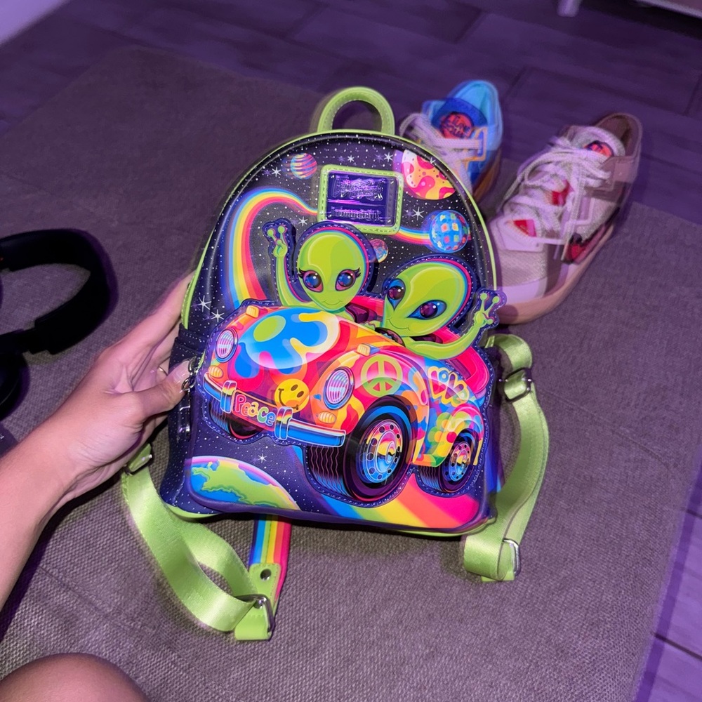 COPY - Lisa Frank Green Psychedelic Mini Backpack